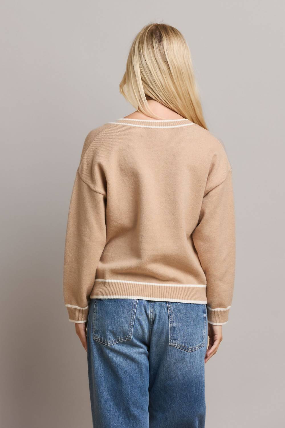 Able - Amalia Contrast Trim Varsity Sweater