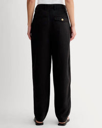 Everlane Tencel Relaxed Tapered Chino Pants in black - women's pants - detail view