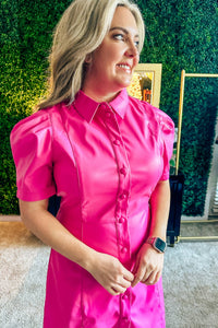 Karlie Women's Elle Vegan Leather Dress in pink - women's dress - alternate view