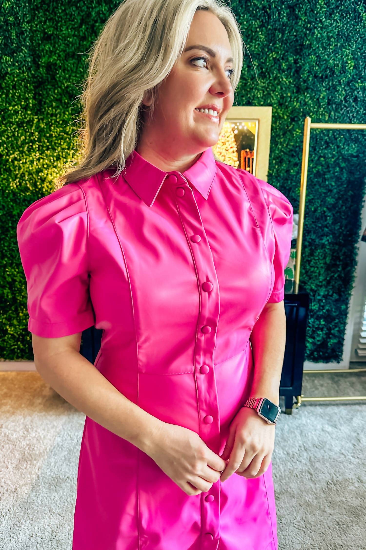 Karlie Women's Elle Vegan Leather Dress in pink - women's dress - alternate view