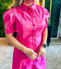 Karlie Women's Elle Vegan Leather Dress in pink - women's dress - detail view