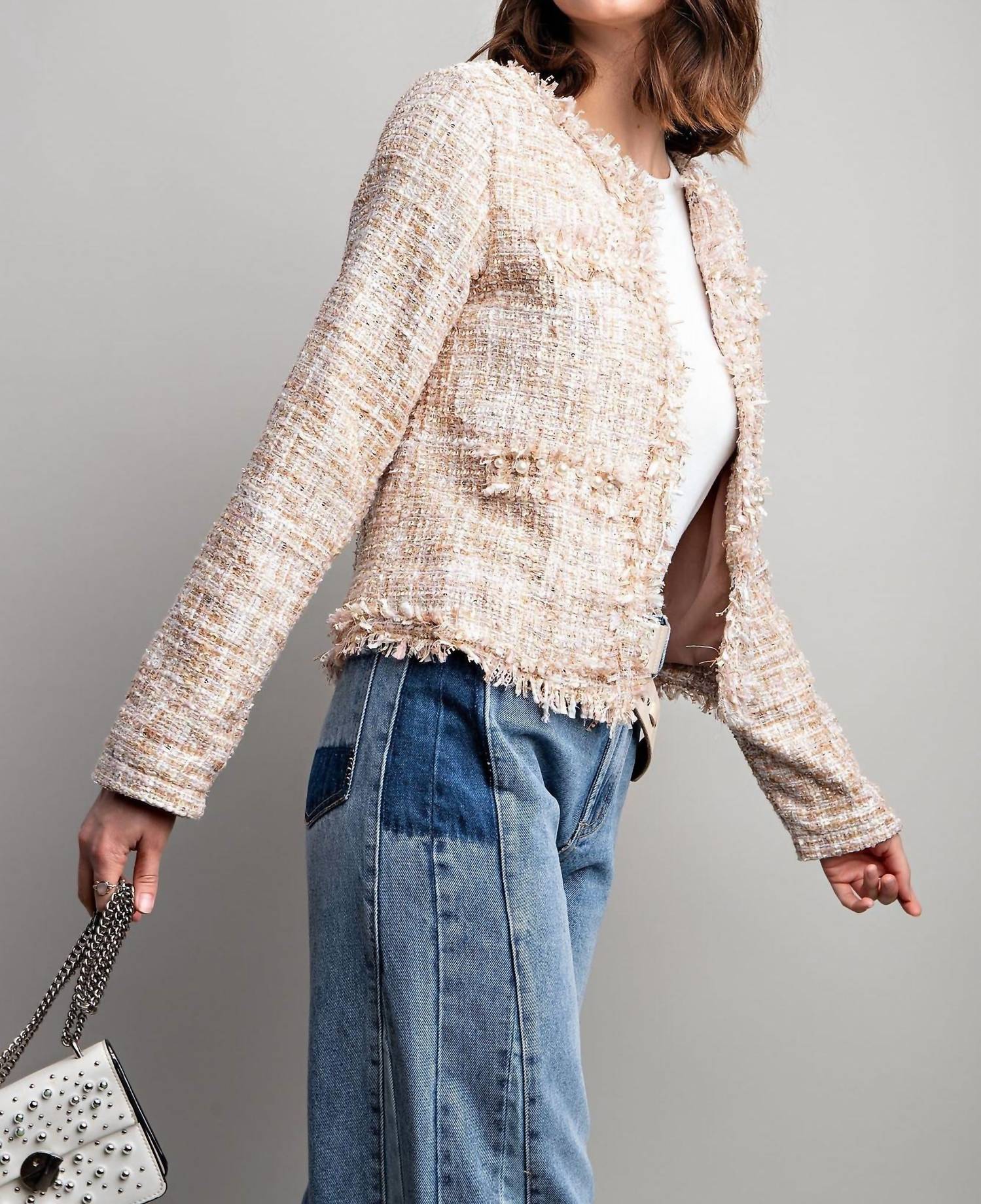 Easel - Pearl Tweed Jacket