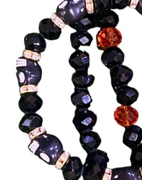 Sparkly South Wholesale - Women's Halloween Sugar Skull Beaded Stretchy Bracelet Set