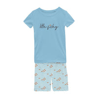 Kickee - Kid's Short Sleeve Graphic Tee Pajama Set With Shorts