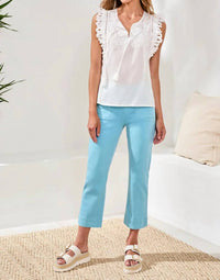 Tribal - Cap Frill Sleeve Poplin Blouse