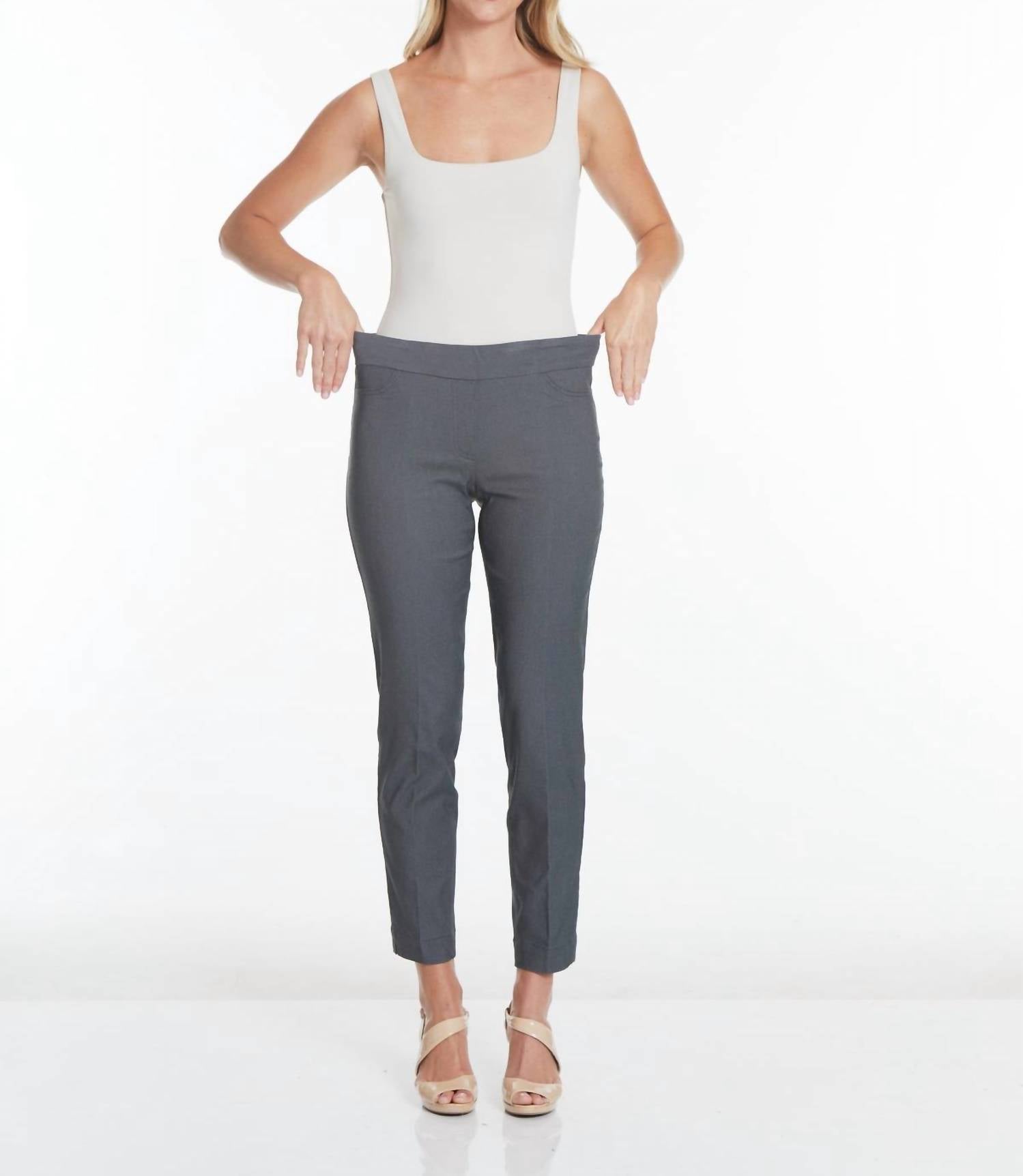 Slimsation By Multiples - Pull On Twill Ankle Pants