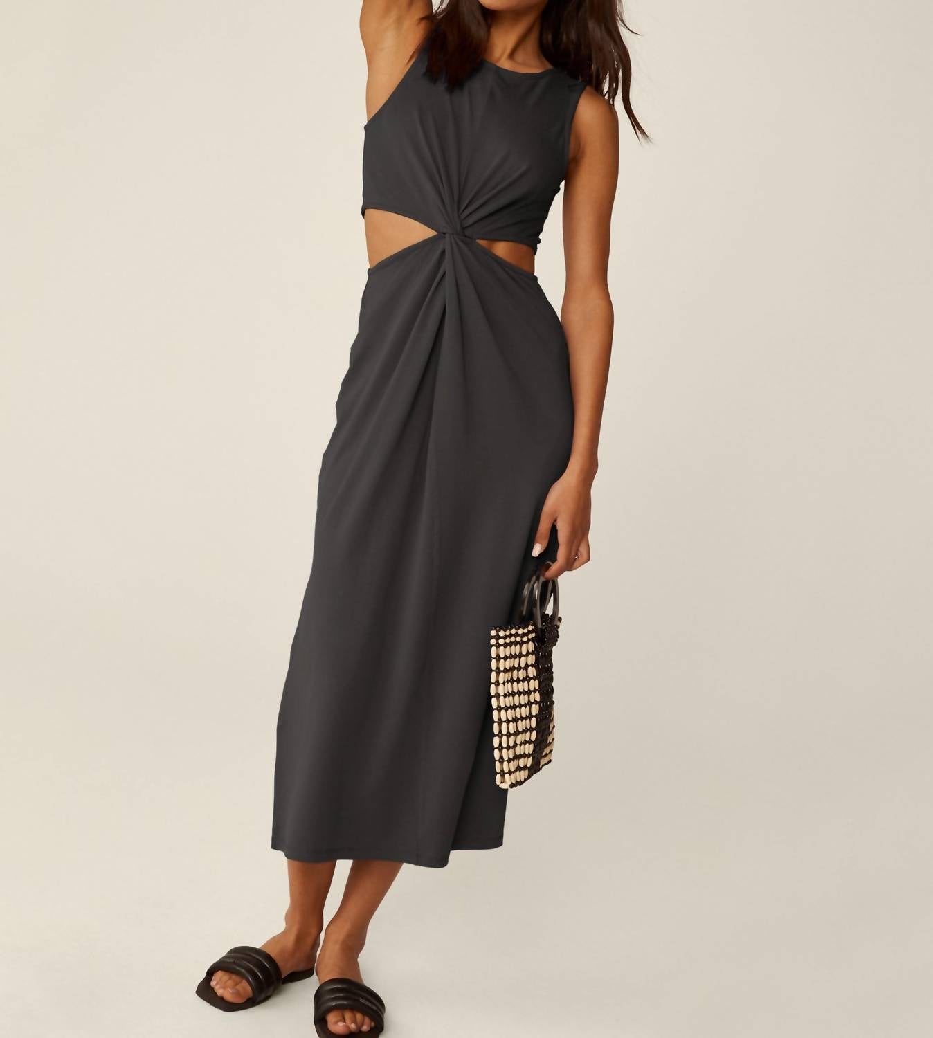 Beyond Yoga - Around The World Front Twist Midi Dress