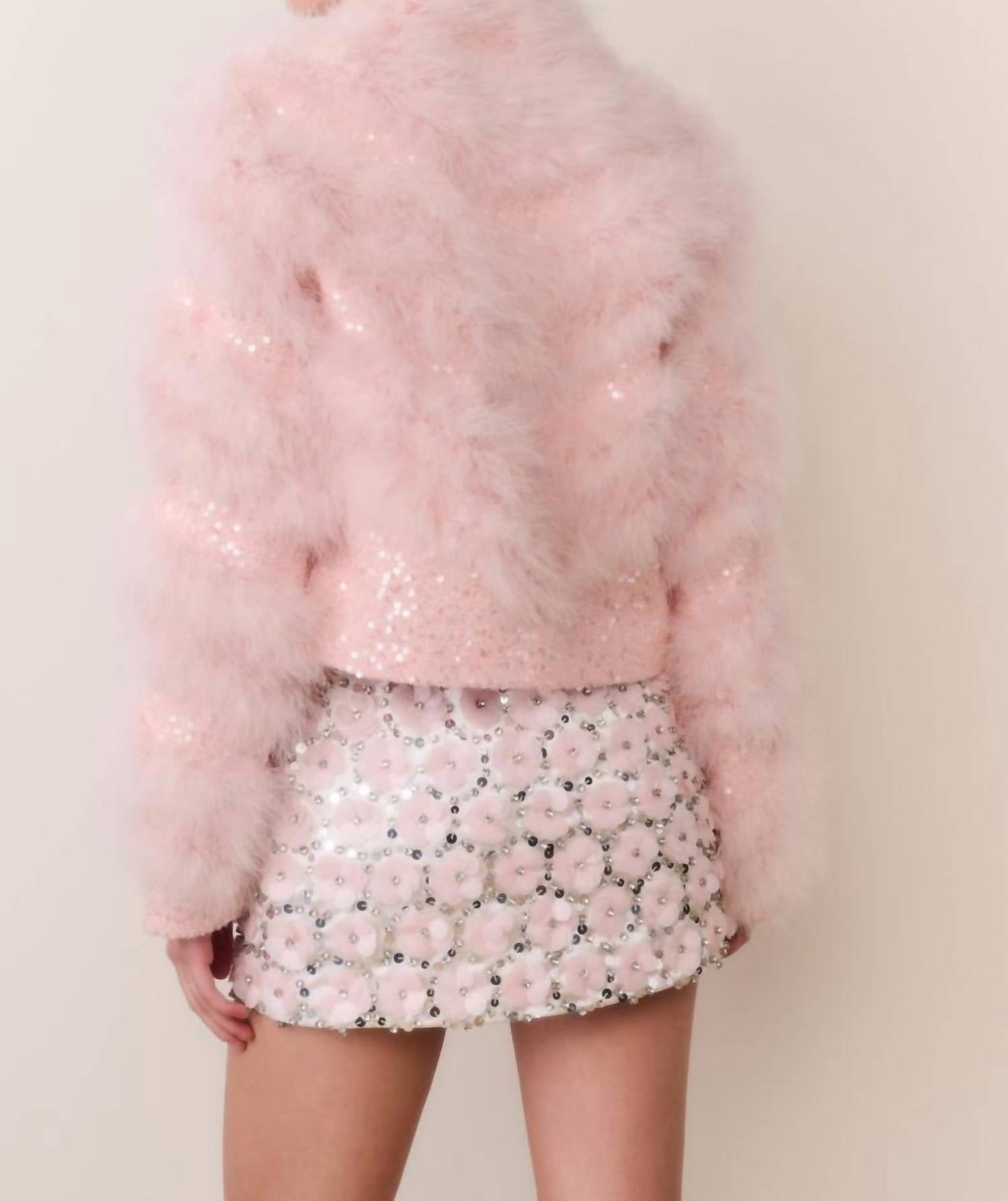 Loveshackfancy - Curran Feather & Sequin Jacket