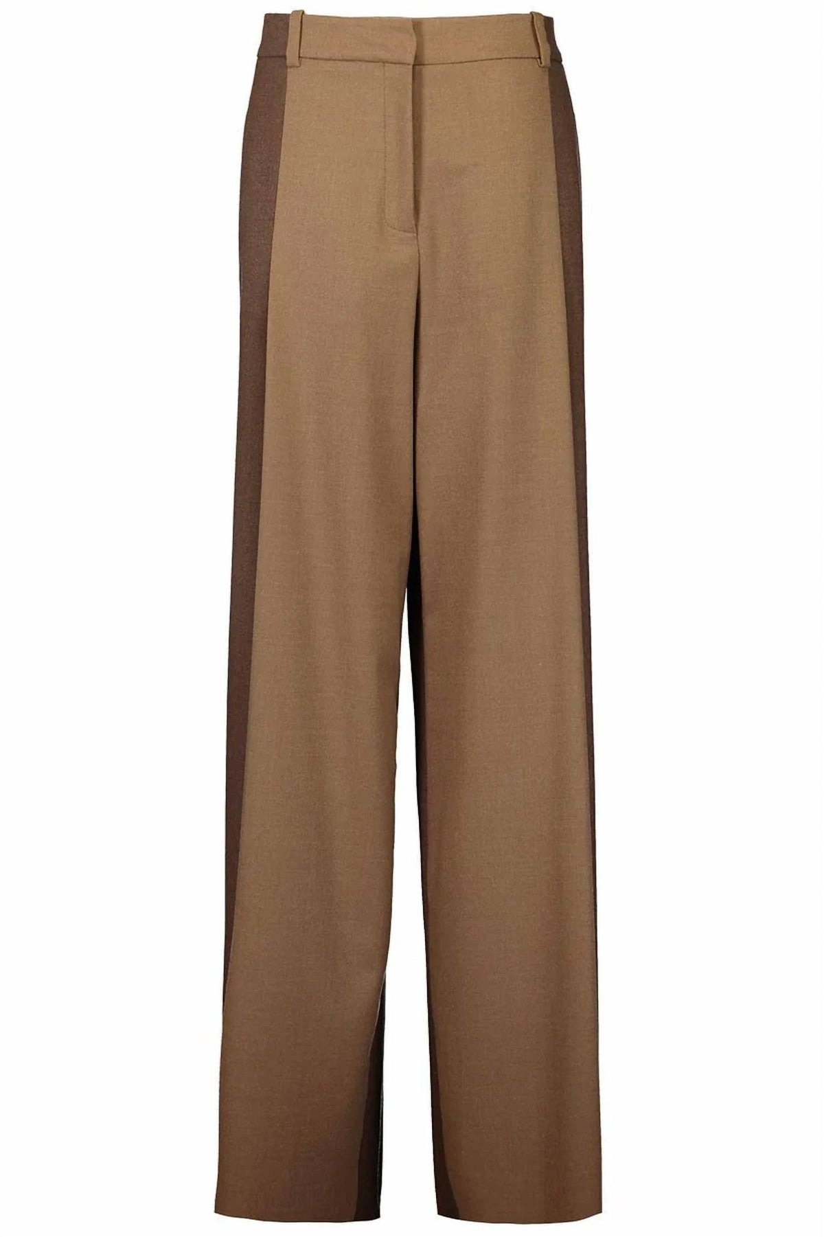 Oscar De La Renta - Mixed Pleated Wide Leg Pants