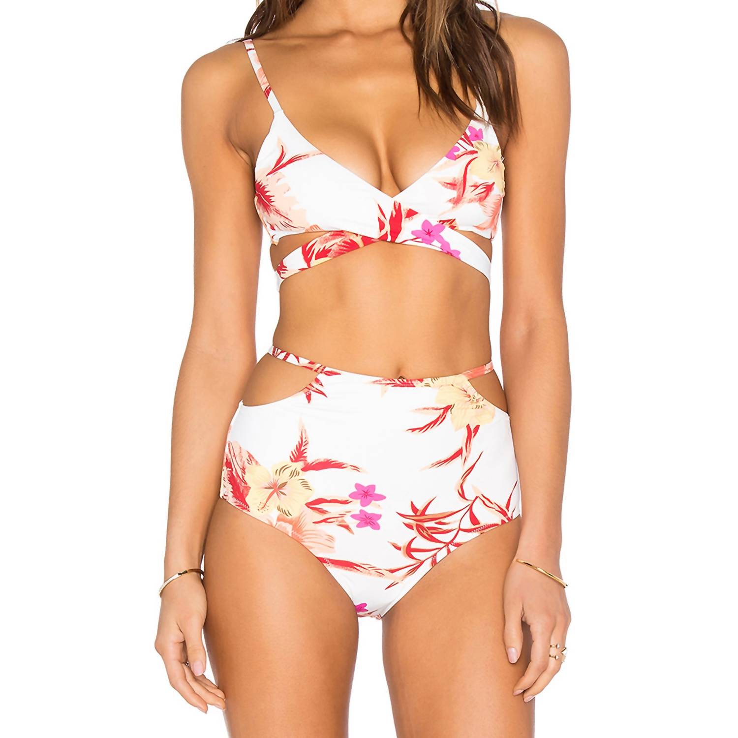 Zinnia Floral Bikini Top