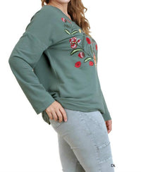Umgee - Embroidered French Terry Tunic - Plus