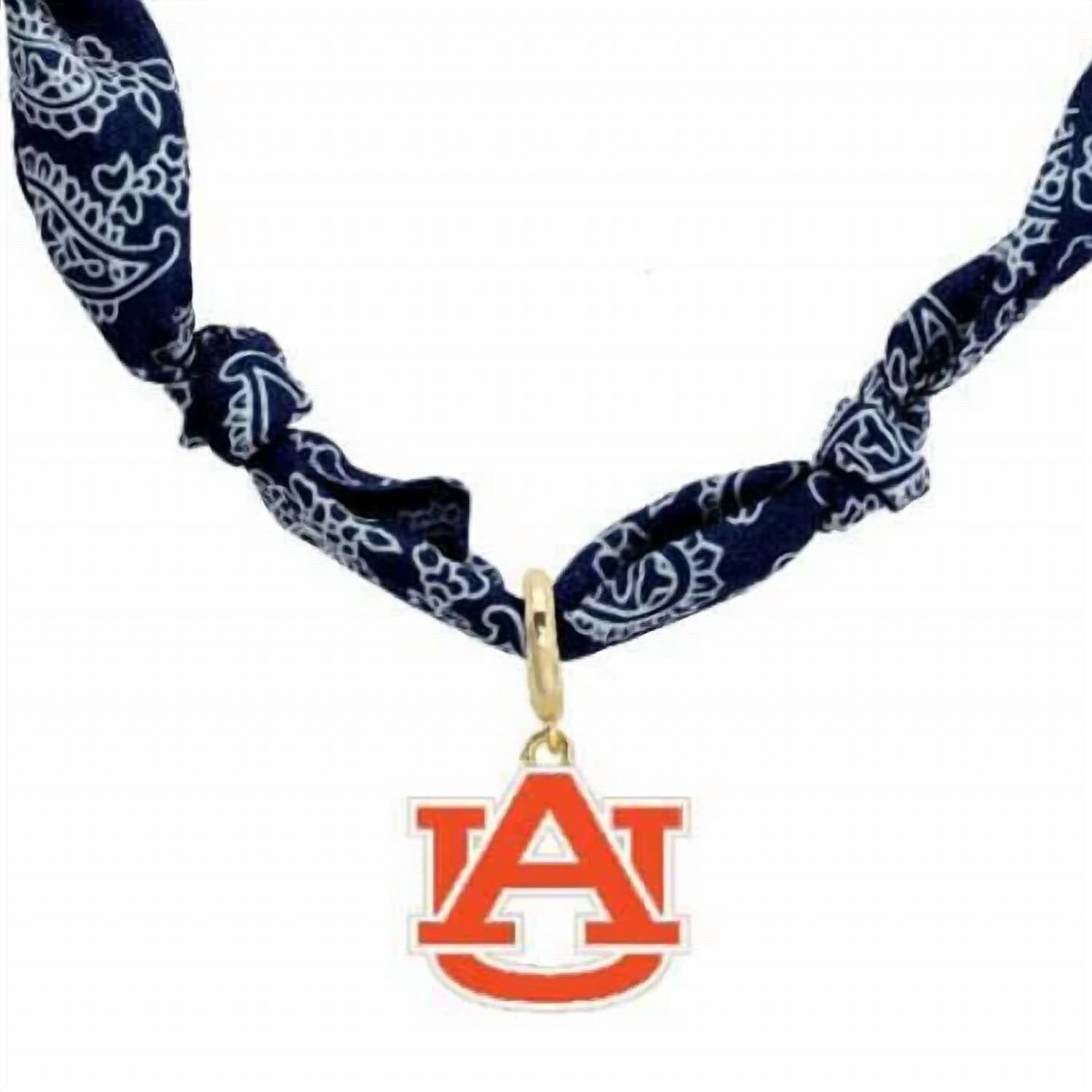 Canvas Style - Auburn Tigers Bandana Scarf Necklace With Logo Pendant