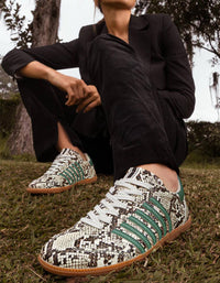 SHU SHOP Women's Stevie Faux Snakeskin Sneakers in green - women's sneaker - view 4