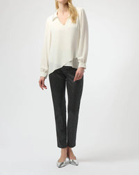 Joseph Ribkoff - Rhinestone Trim Cross Hem Top
