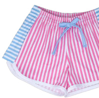 Set Fashions Kids Annie Shorts in pink blue stripe - kids' shorts - detail view