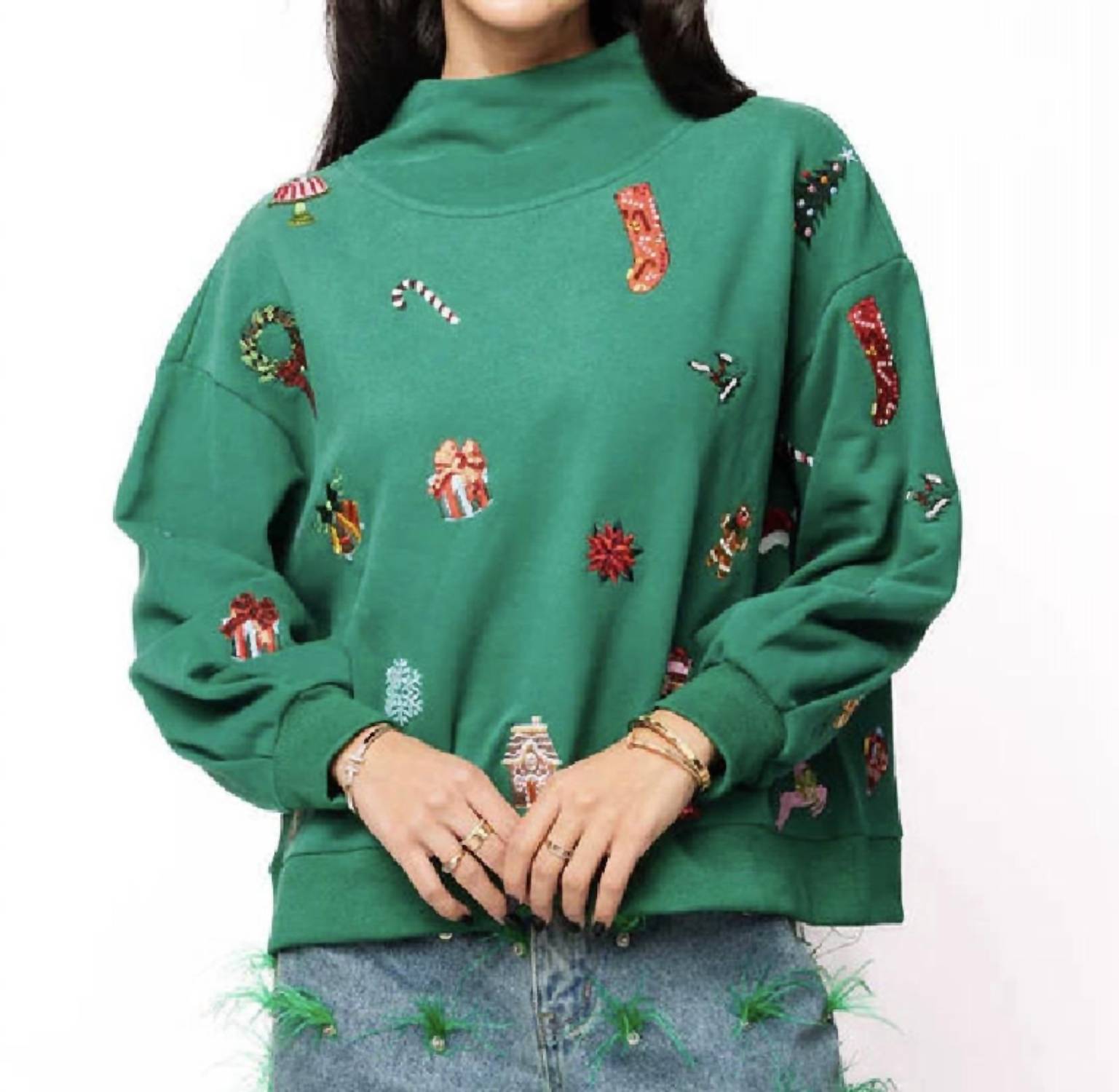 Queen Of Sparkles - Mock Neck Icon Sweatshirt