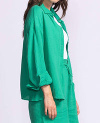 PINK MARTINI Nikki Long Sleeve Gauze Top in green - women's shirt - alternate view