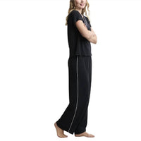 Barefoot Dreams - Women's Luxe Milk Jersey Piped Short Sleeve Set