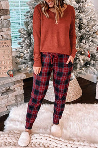 Shiying Fashion - Top & Plaid Pants