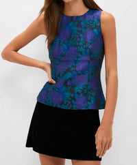 Hyacinth House - Jacquard Floral Sleeveless Blouse