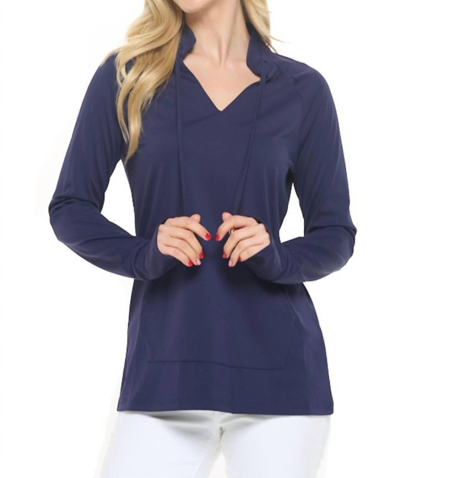 Aryeh - Split V-neck With High Stand Collar Pullover Top - Plus