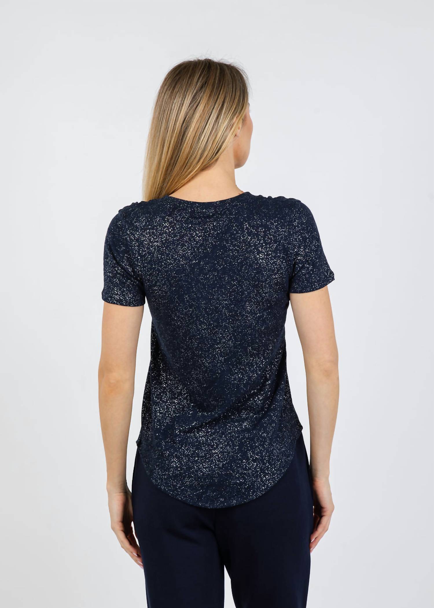 ATM Classic V-neck Tee in obsidian silver - women's t-shirt - alternate view