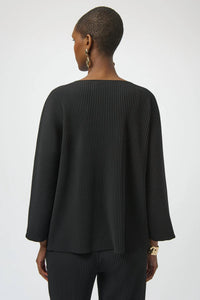 Joseph Ribkoff - Pleated 3/4 Sleeves Boxy Top