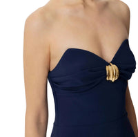 Elisabetta Franchi - Strapless Crepe Sheath Dress