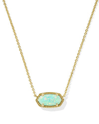 Kendra Scott Women's Elisa Short Pendant Necklace in green lab grown opal - women's jewelry