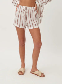 Bella Dahl Easy Drawcord Short in sienna stripe - women's shorts
