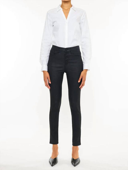 Kancan - High Rise Faux Leather Jeans