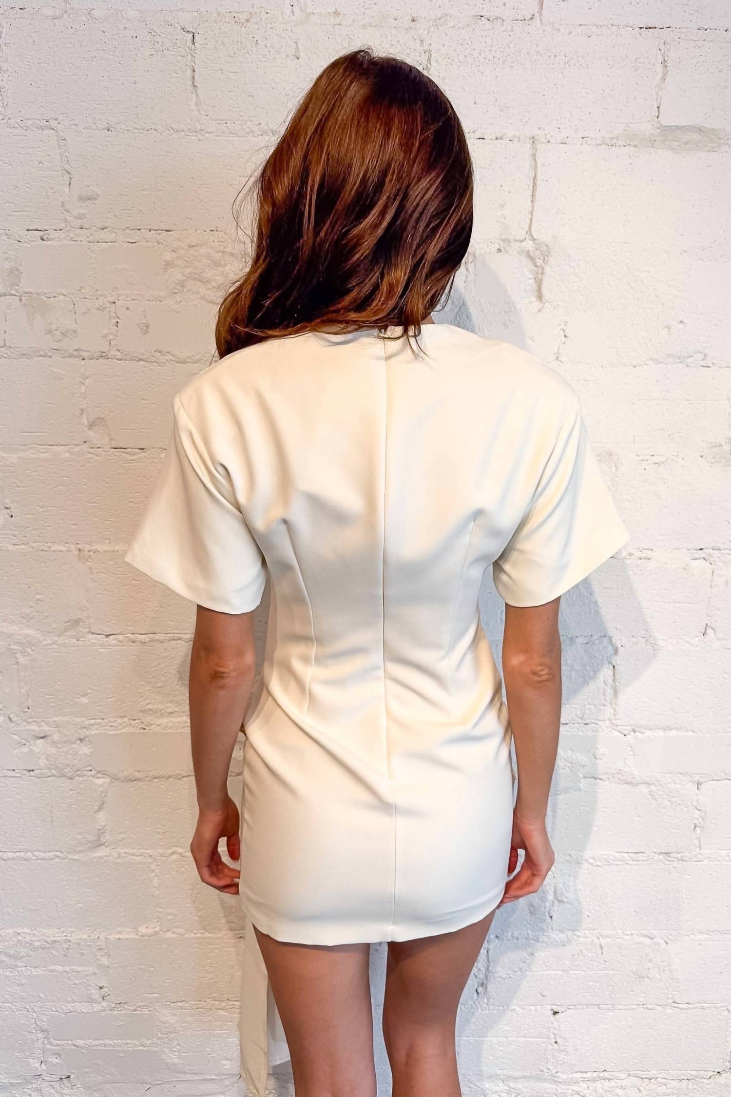 Sky to Moon Oh So Chic Mini Dress in cream - women's dress - detail view