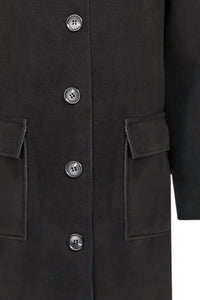 M Made In Italy - Women's Woven Hooded Button Long Coat