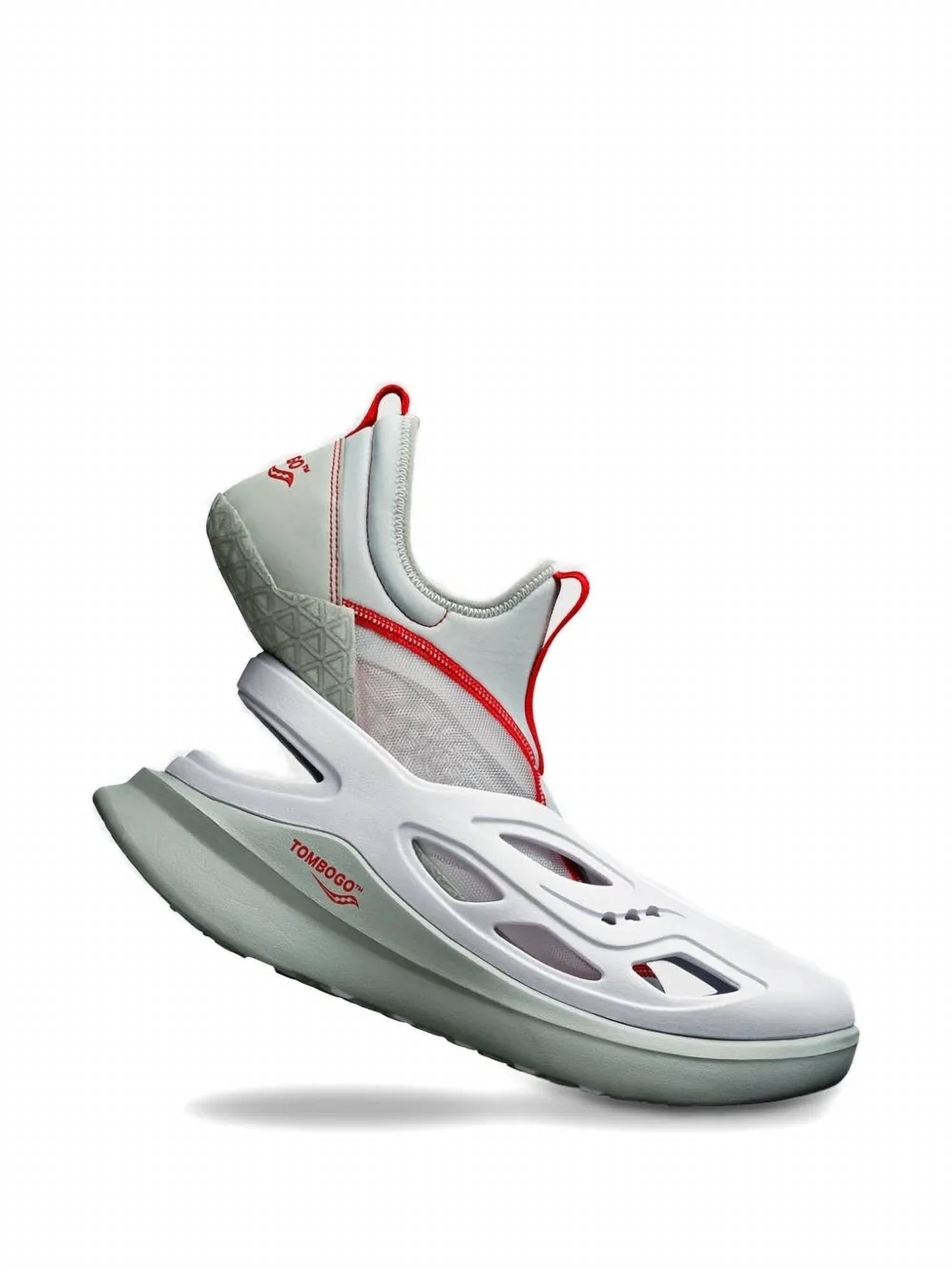 SAUCONY Men's Tombogo Butterfly Sneakers in white red - men's sneaker - detail view