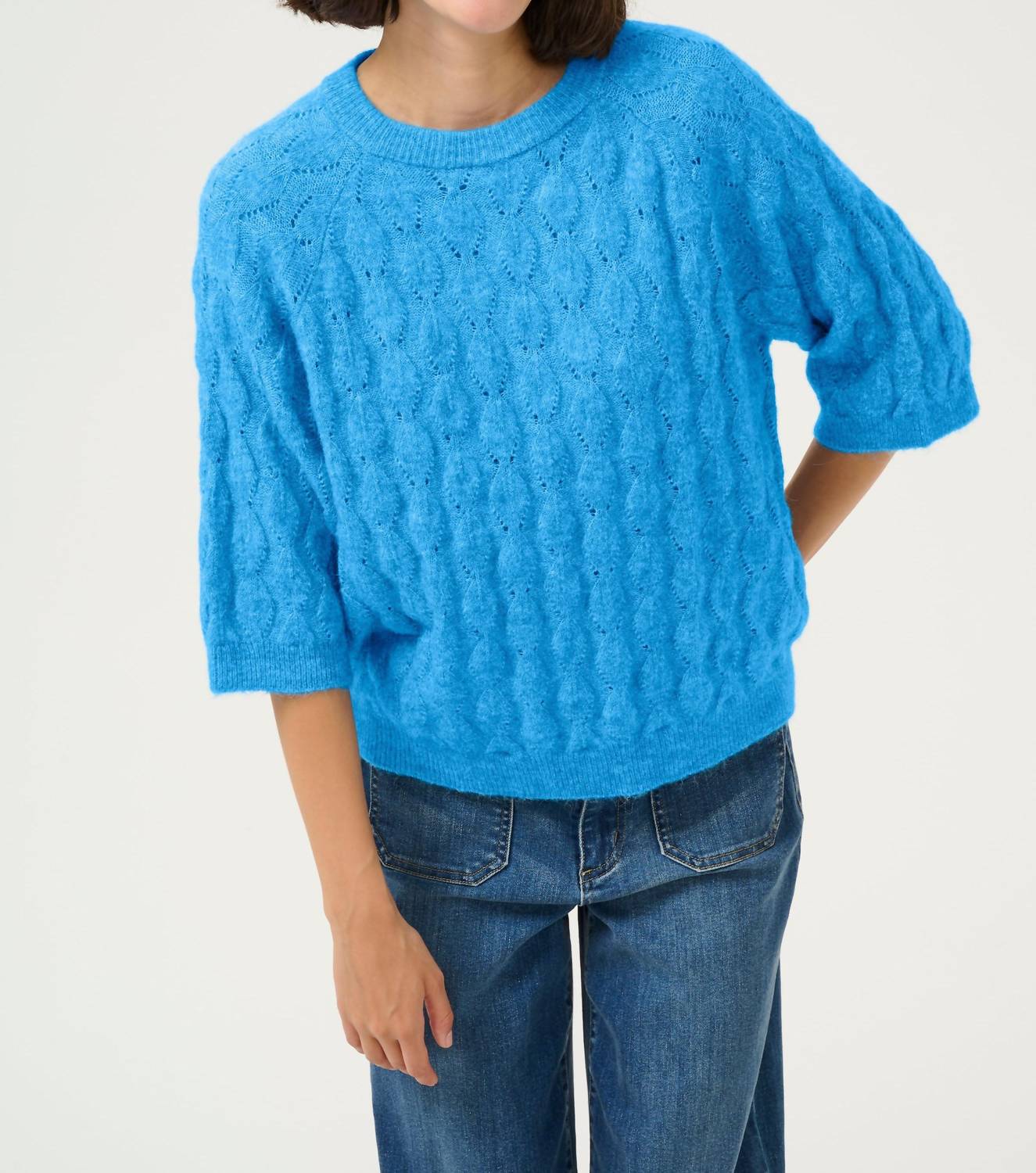 Kaffe - Malene Half Sleeve Round Neck Pullover Sweater