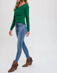 Bluivy - Surplice Vneck Knit Top