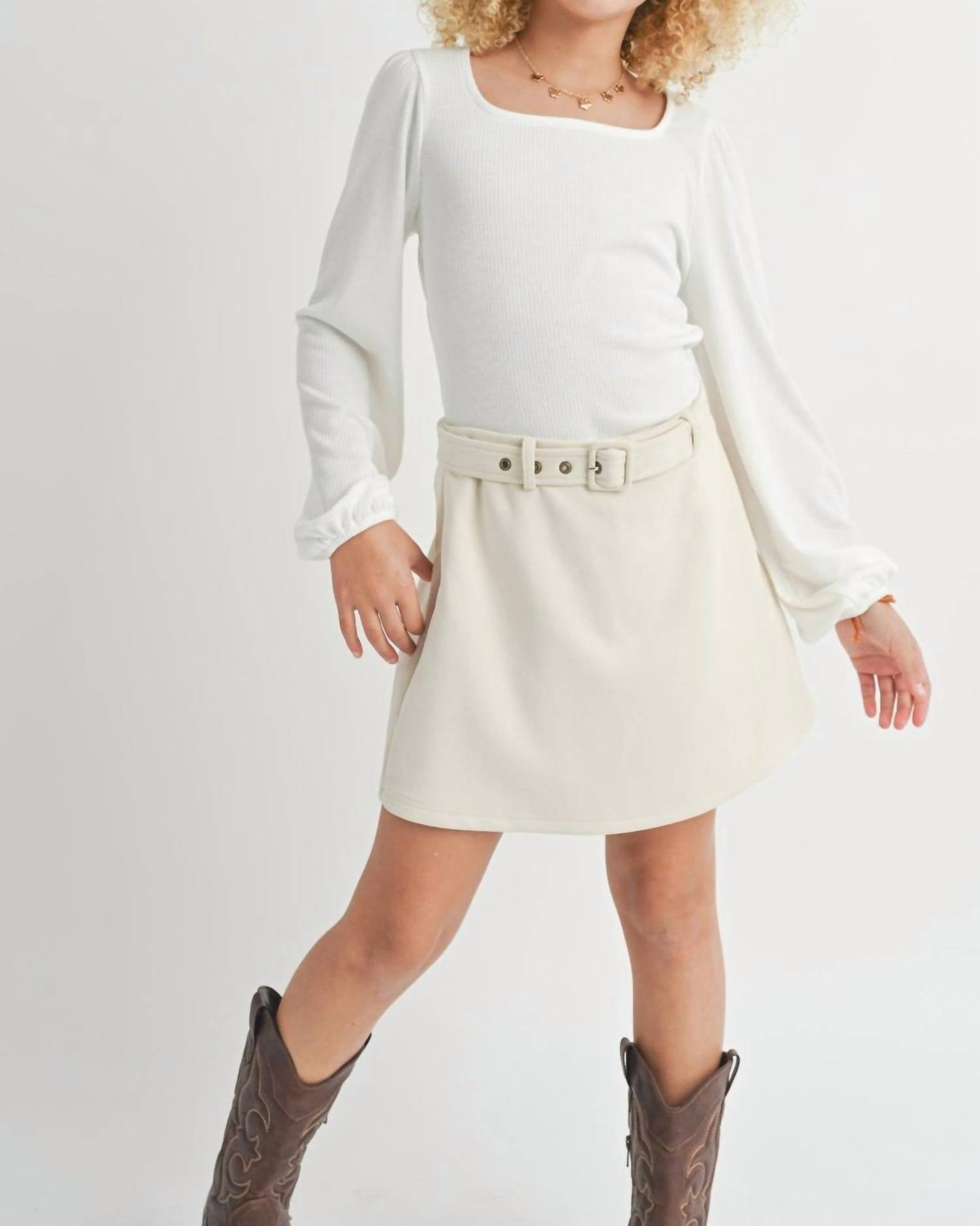 Sadie & Sage - Tuscany Faux Suede Skort