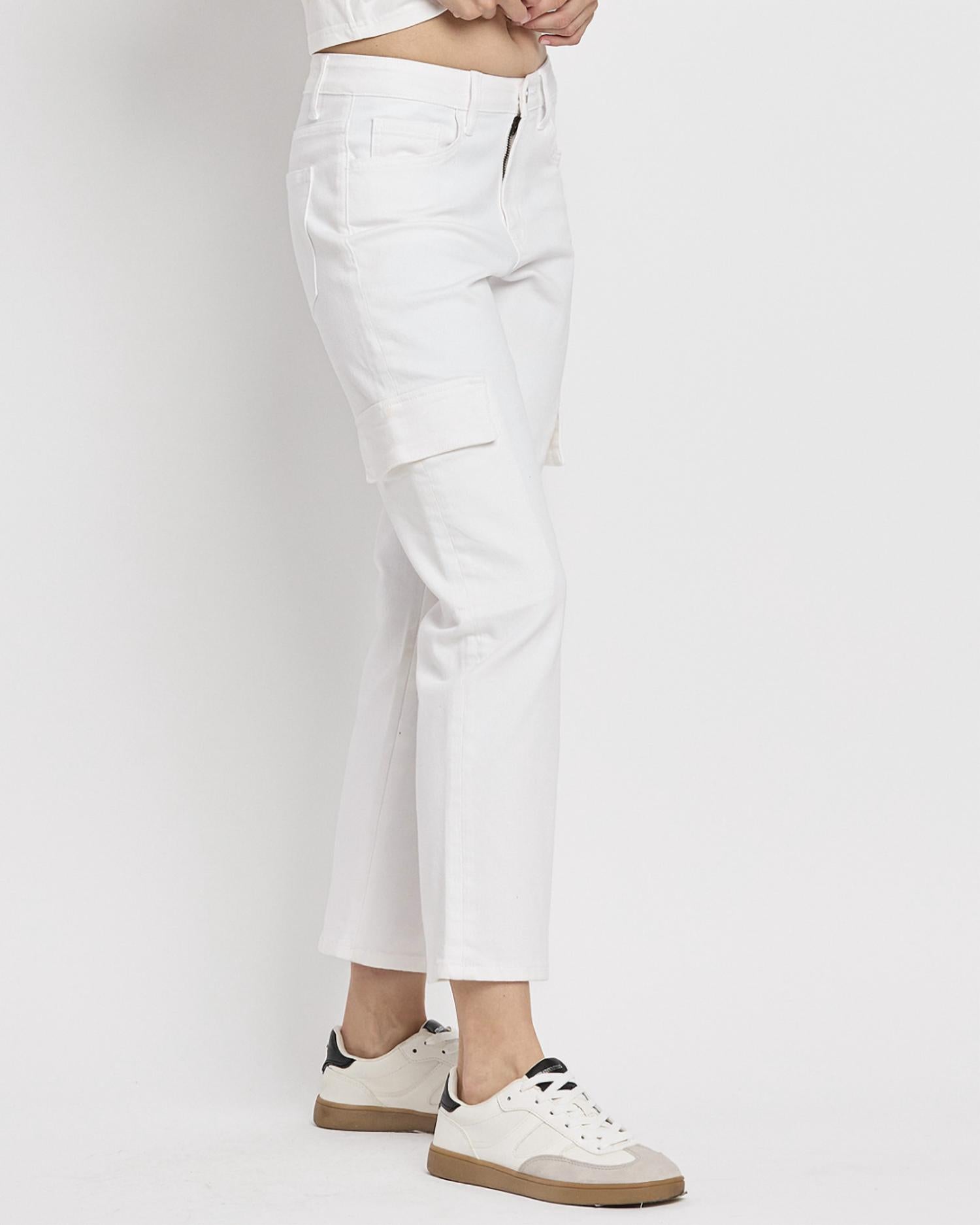 Vervet By Flying Monkey - Dani High Rise Straight Leg Cargo Jeans