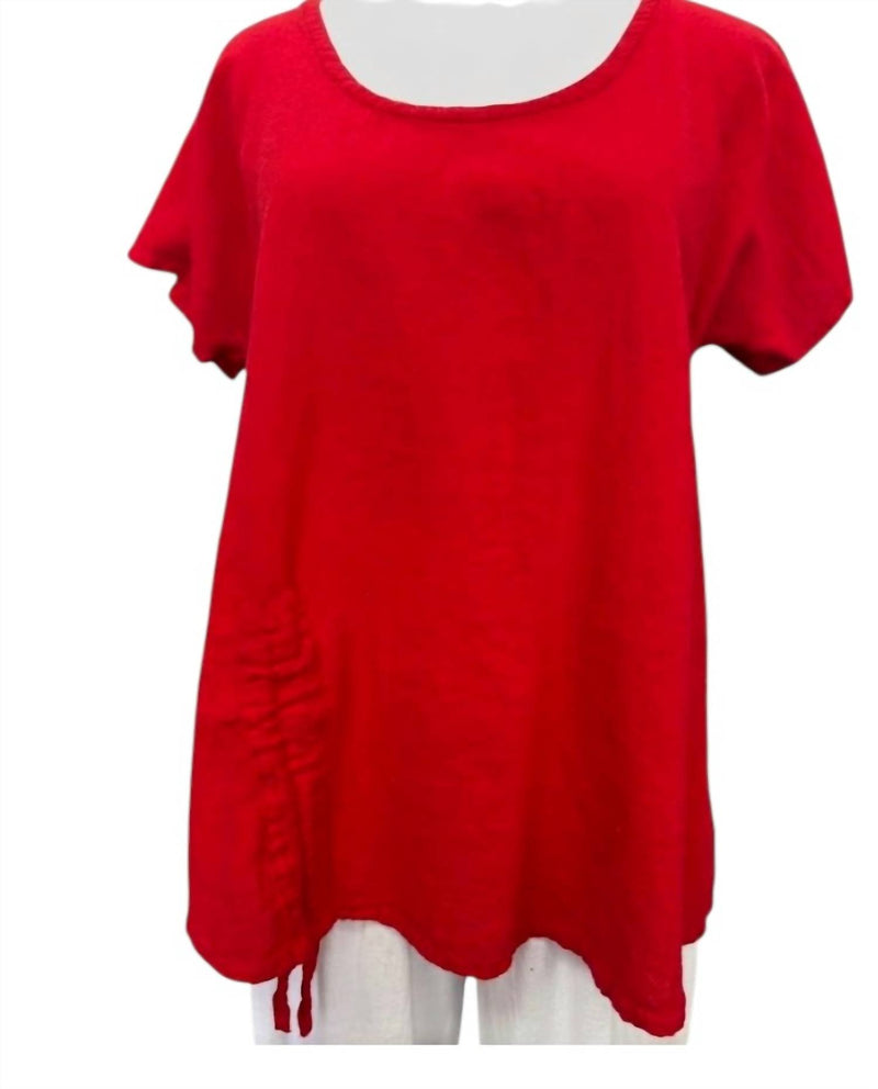 Oh My Gauze! Women's Ana Short Sleeve Top in crimson - women's shirt