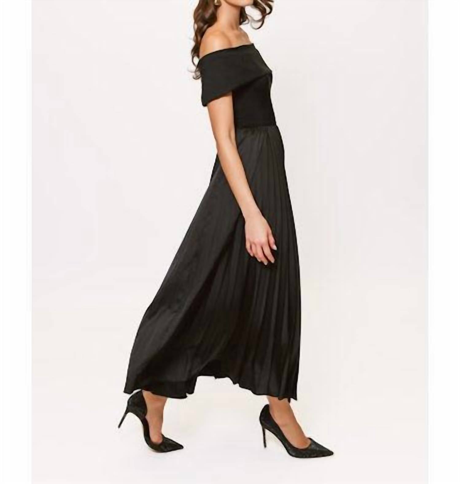 Hutch - Stockton Off The Shoulder Pleated Midi Dress