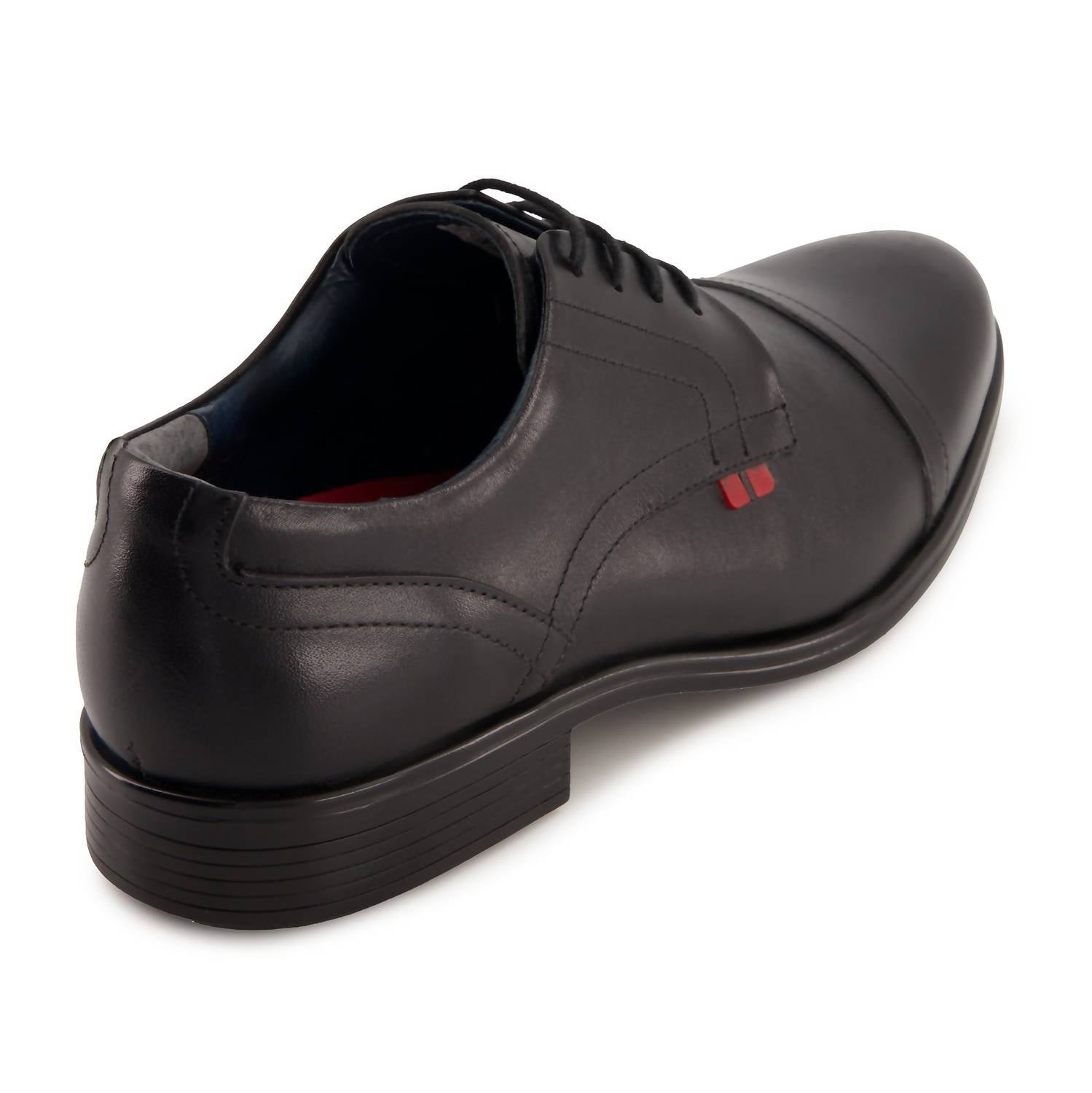 Andrea Men's Formal Leather Oxford Shoes in black - men's shoe - detail view