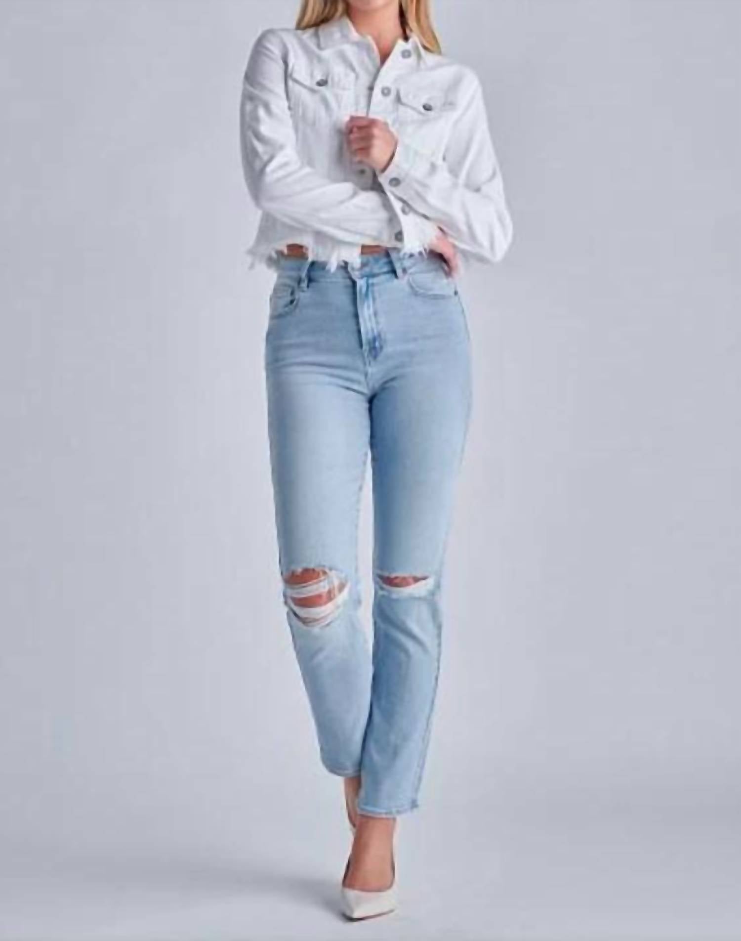 Hidden - Frayed Edge Denim Jacket