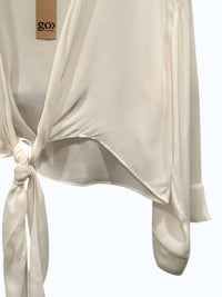 Go by Go Silk Women's Kimono Shrug in white - women's sweater - detail view