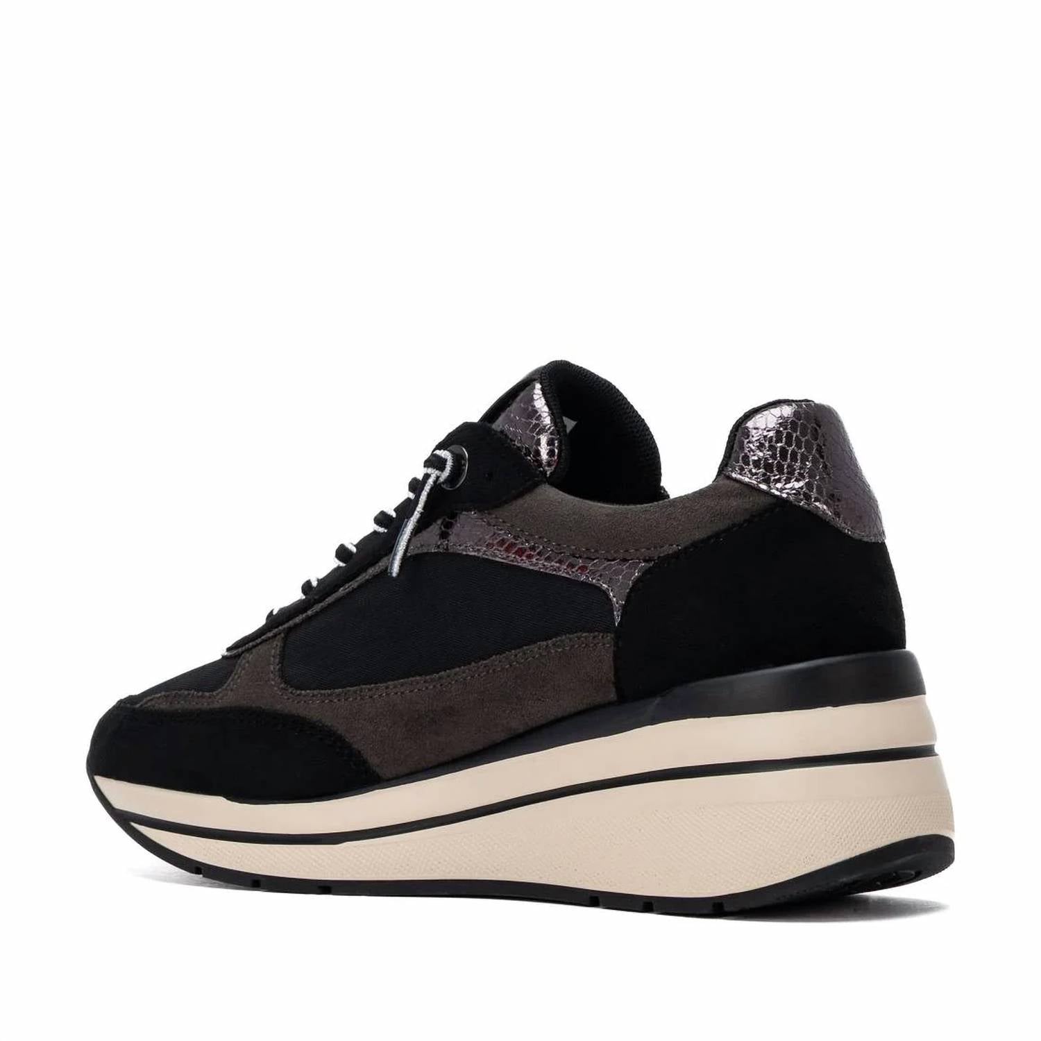 Xti - Women's Casual Suede Wedge Sneakers