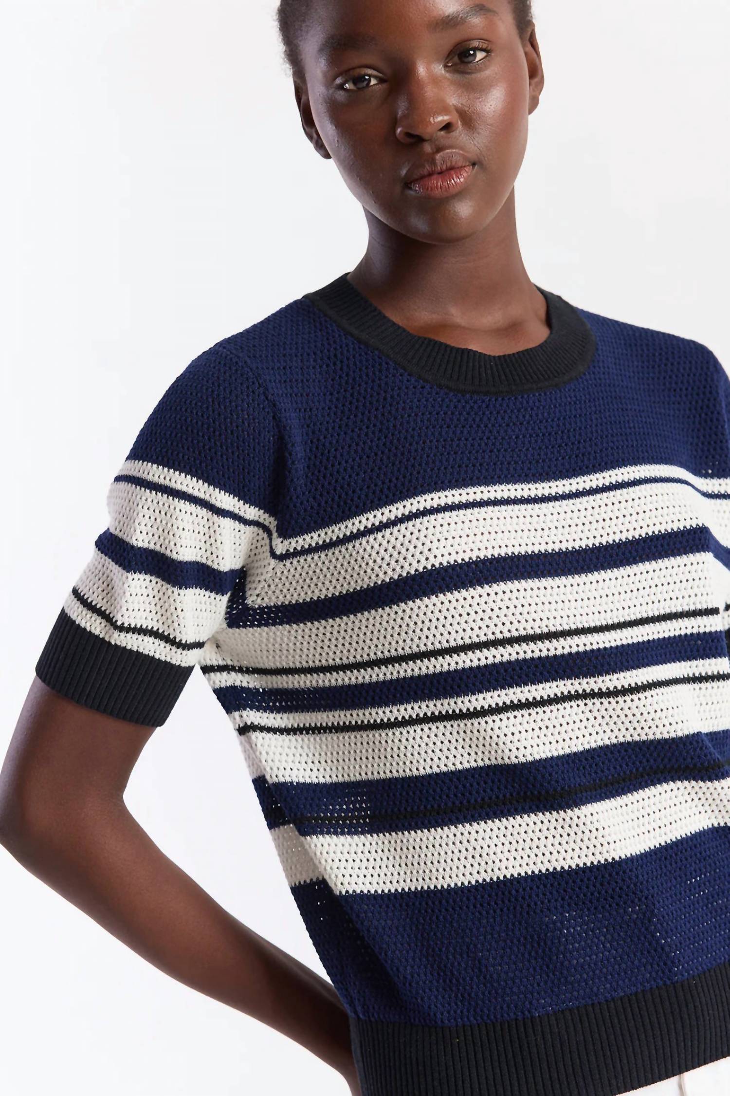 Brodie Cashmere - Texture Stripe Tee