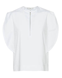 Tibi Eco Poplin Balloon Origami Top in white 1 - women's t-shirt - view 4