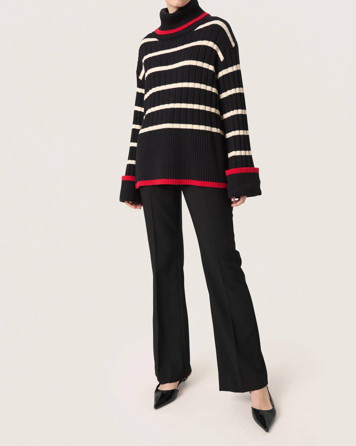 Soaked In Luxury - Musling Rollneck Rib Knit Pullover Sweater