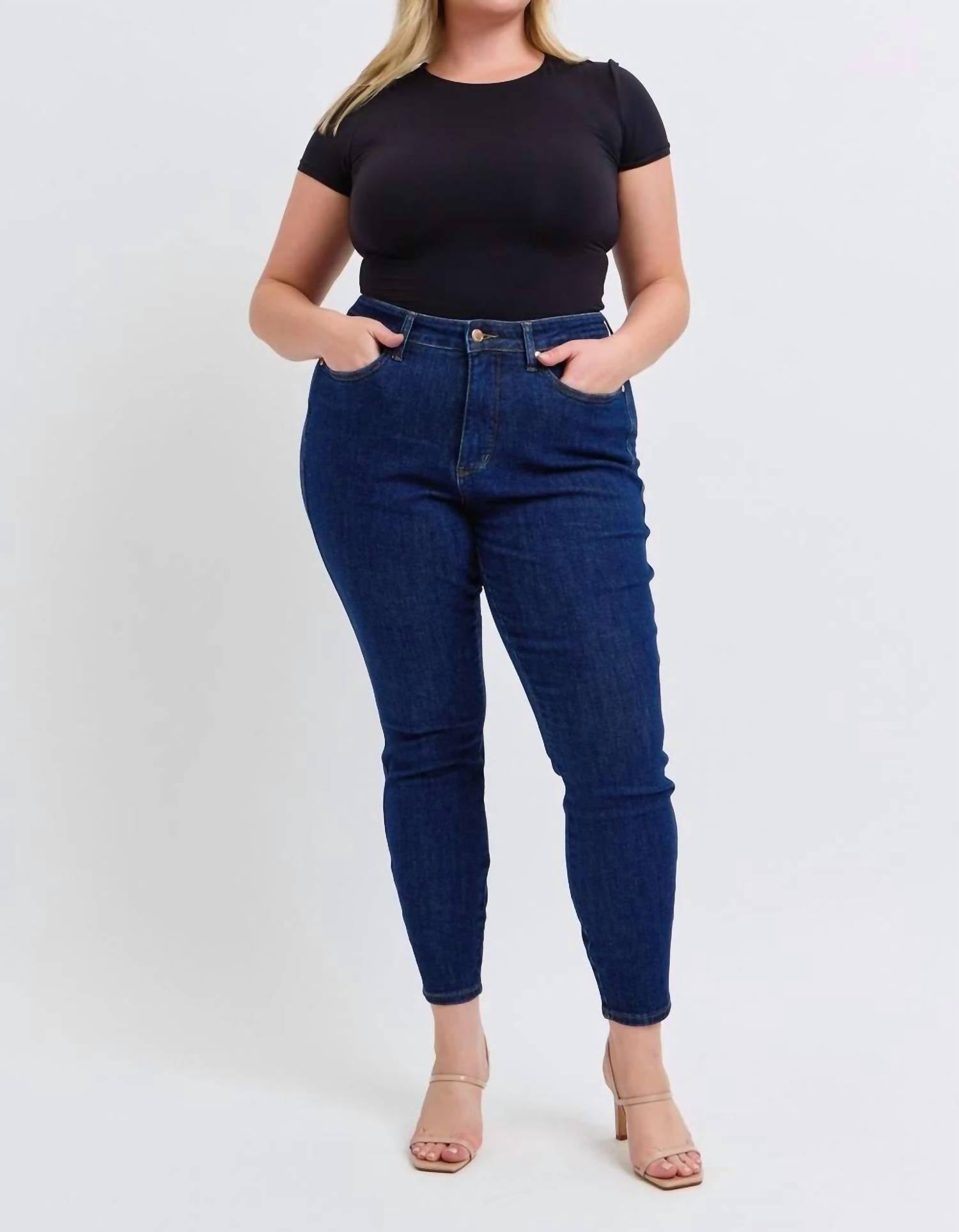 Judy Blue - Mid Rise Tummy Control Classic Skinny Jeans - Plus