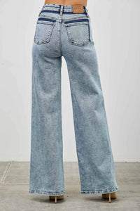 Saige Denim - Wide Leg Seam Detail Jeans