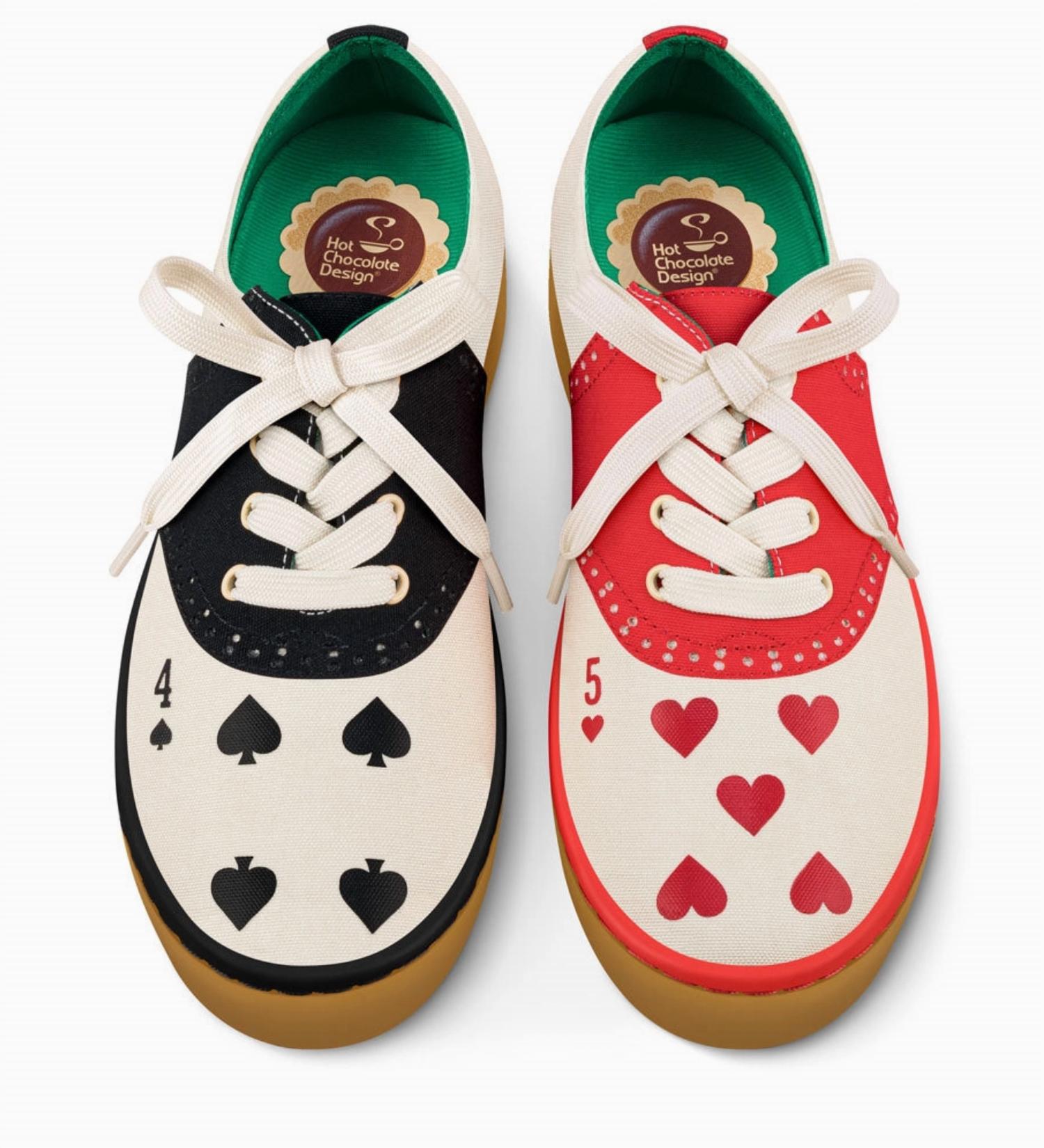 Hot Chocolate Design Women's Poker Casual Sneaker in white - women's sneaker - detail view